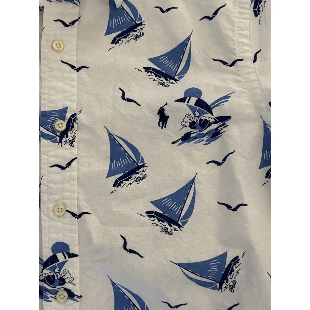 Polo Ralph Lauren Classic Fit Polo Bear Oxford Saiboat Men's Shirt- Size M - Picture 4 of 7